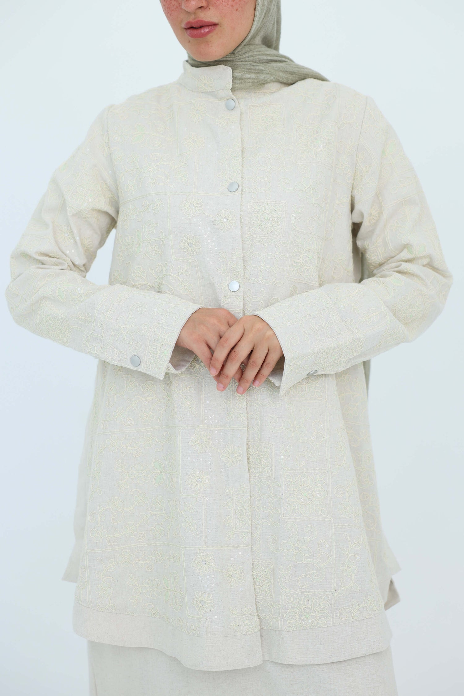 Chic Shirt-Beige & Mint
