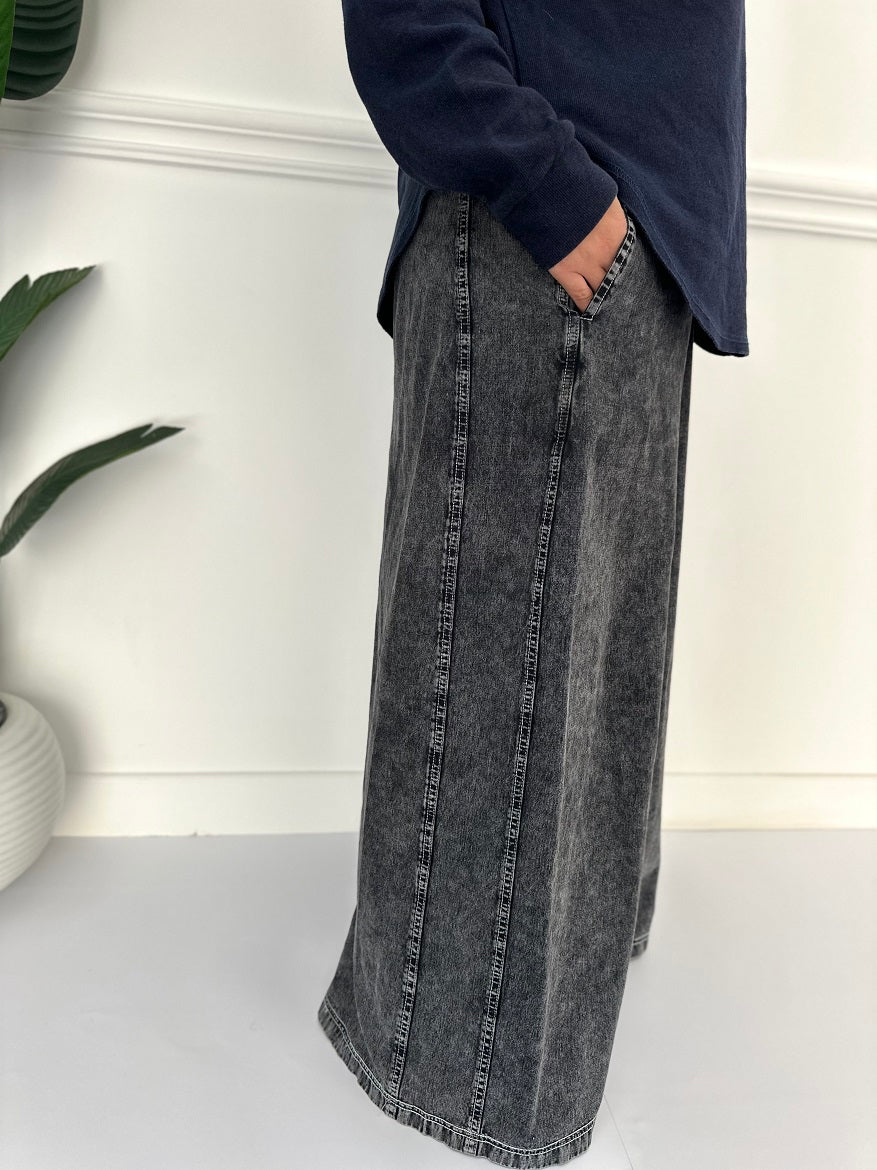 Denim Wide Leg Pants