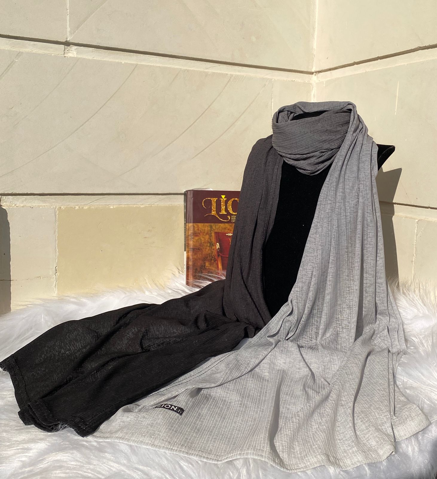 Kuwaiti Scarf-Pearl Grey